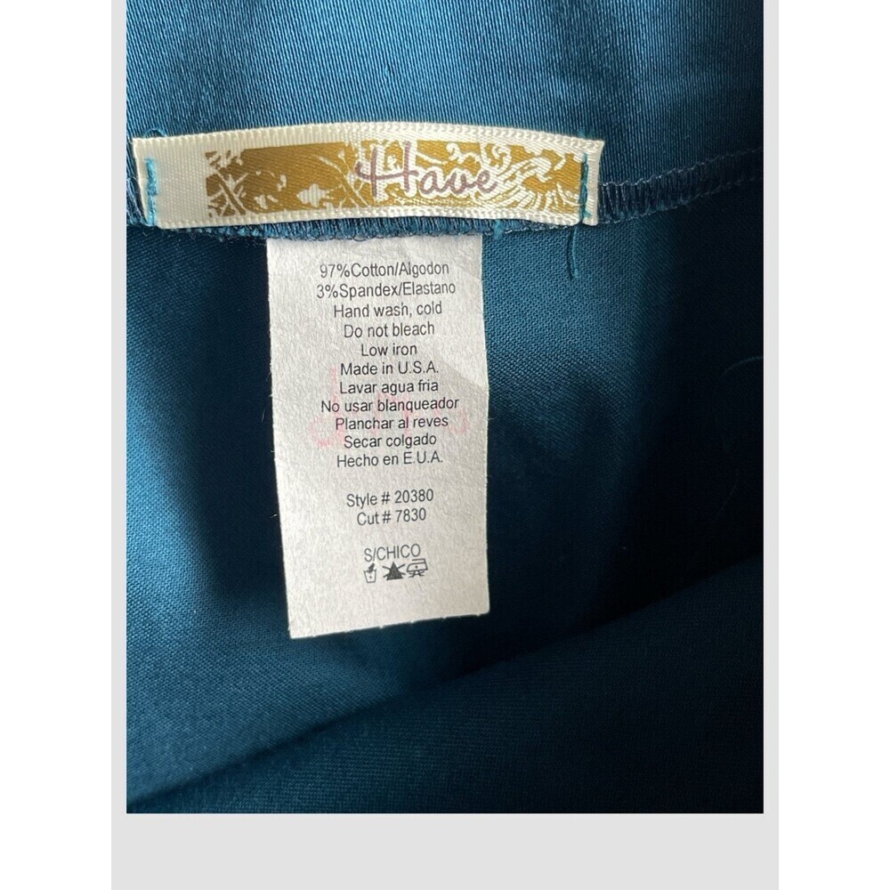 Vintage 90s Cotton Blend Teal Blue Button Front Skirt Small Back Zipper Y2K NWT - Picture 6 of 6